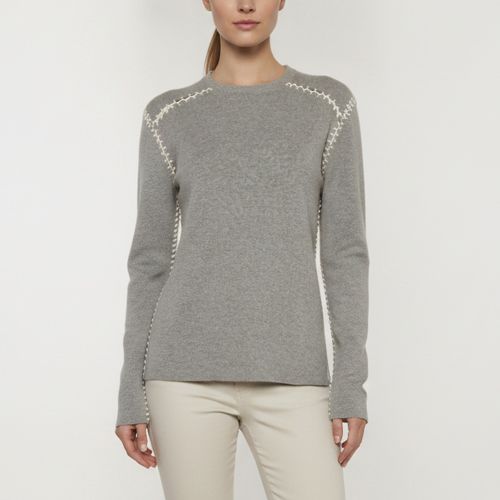 Chloé Cashmere Blend Knit Whipstitch Trim Pullover M - Chloe - Modalova