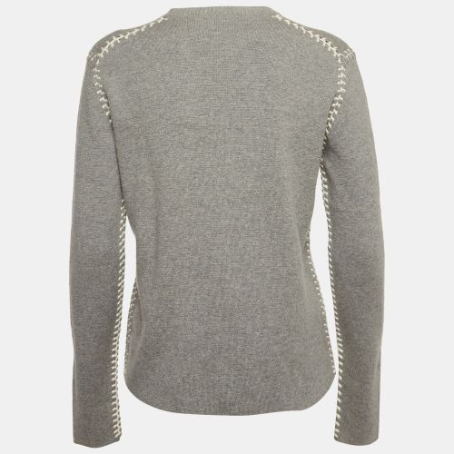 Chloé Cashmere Blend Knit Whipstitch Trim Pullover M - Chloe - Modalova