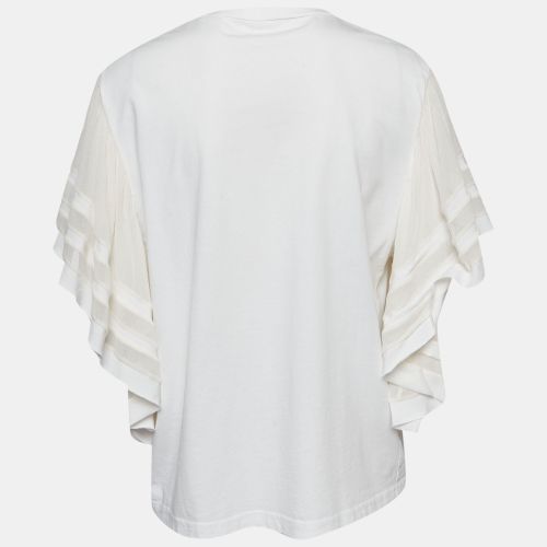 Chloé Waredrobe Jersey and Chiffon Ruffled Blouse M - Chloe - Modalova