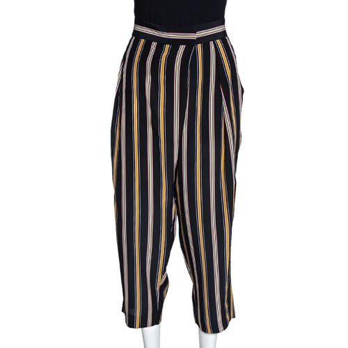 Silk Rough Striped Cropped Trousers M - Chloe - Modalova