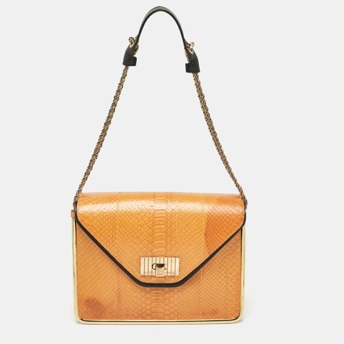 Chloe Orange Python and Leather Medium Sally Shoulder Bag - Chloe - Modalova