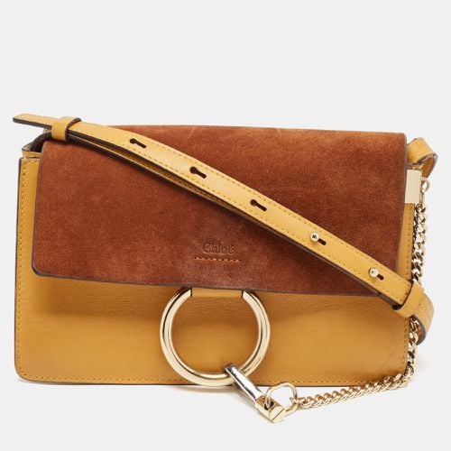 Chloe Mustard/Brown Leather and Suede Small Faye Shoulder Bag - Chloe - Modalova