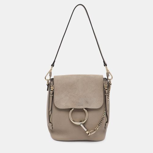 Chloe Grey Suede and Leather Small Faye Day Backpack - Chloe - Modalova