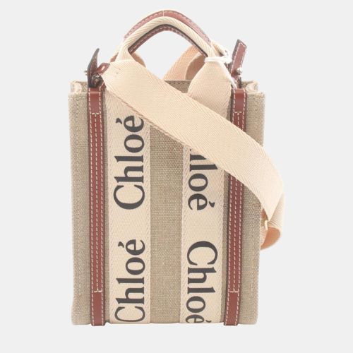 Chloe Canvas Leather Beige Brown ODY North South Tote Bag - Chloe - Modalova