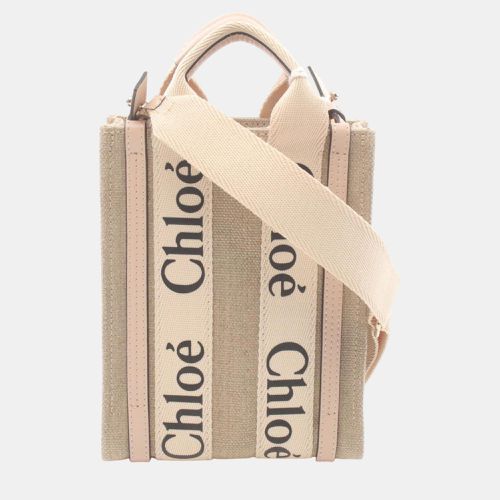 Chloe Canvas Leather Beige Pink ODY North South Tote Bag - Chloe - Modalova