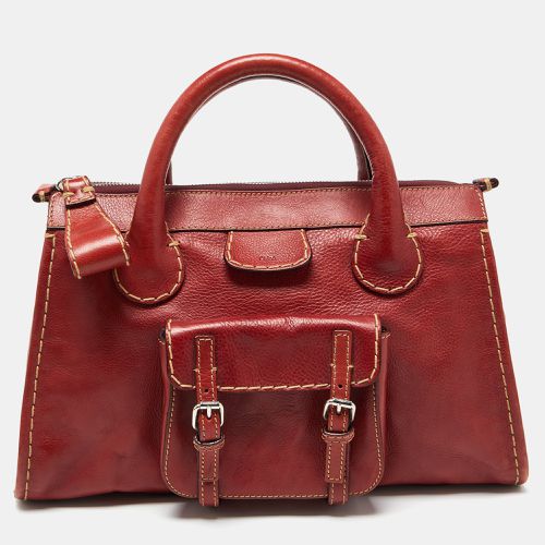 Chloe Red Leather Front Pocket Edith Satchel - Chloe - Modalova