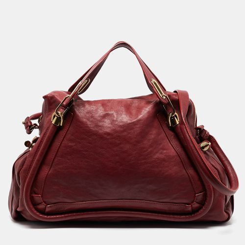 Chloe Dark Fuchsia Leather Medium Paraty Shoulder Bag - Chloe - Modalova