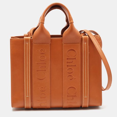 Chloe Brown Leather Small Woody Tote - Chloe - Modalova