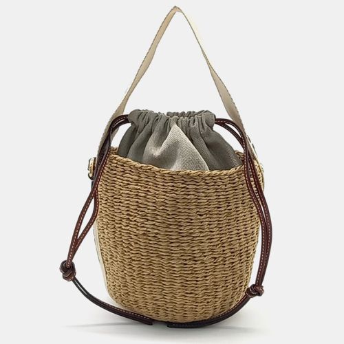 Chloe Beige Raffia Woody Bucket Bag - Chloe - Modalova