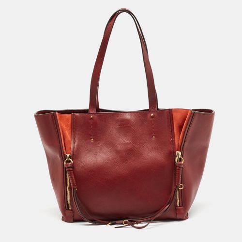 Chloe Burgundy Leather and Suede Medium Milo Tote - Chloe - Modalova