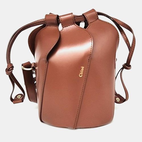 Chloe Brown Leather Mini Tulip Bucket Bag - Chloe - Modalova