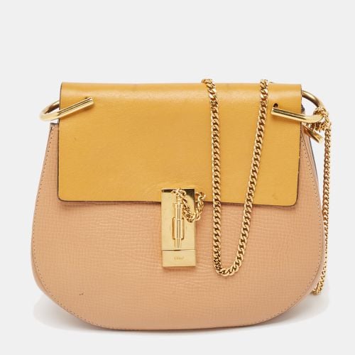 Mustard Leather Medium Drew Shoulder Bag - Chloe - Modalova