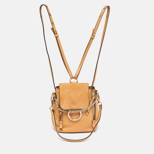 Leather and Suede Mini Faye Daye Backpack - Chloe - Modalova