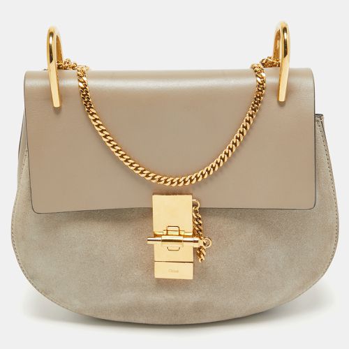 Chloe Grey Leather and Suede Medium Drew Shoulder Bag - Chloe - Modalova