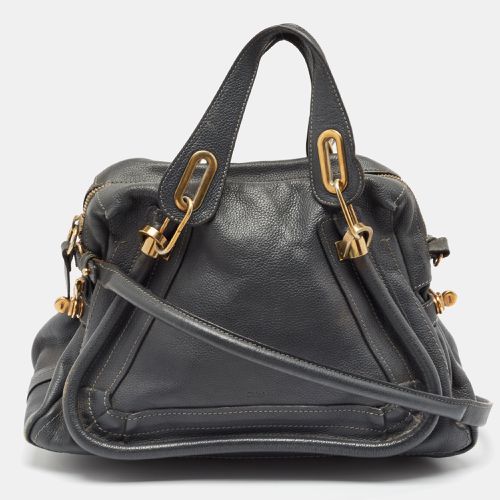 Chloe Dark Grey Leather Medium Paraty Shoulder Bag - Chloe - Modalova