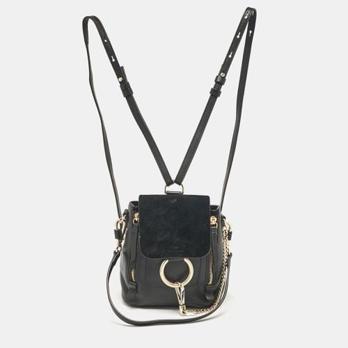 Chloe Black Leather and Suede Mini Faye Daye Backpack - Chloe - Modalova