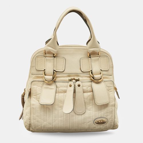 Off Whited Leather Bay Satchel - Chloe - Modalova