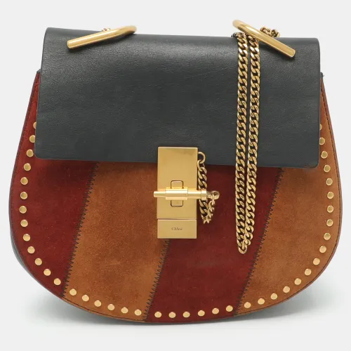 Drew Patchwork Medium Leather and Suede Shoulder Bag - Chloe - Modalova