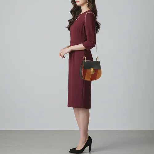 Drew Patchwork Medium Leather and Suede Shoulder Bag - Chloe - Modalova