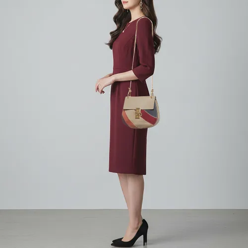 Drew Patchwork Medium Leather Shoulder Bag - Chloe - Modalova