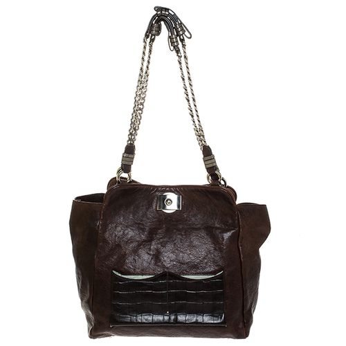 Chloe Brown Leather Vintage Chain Tote - Chloe - Modalova