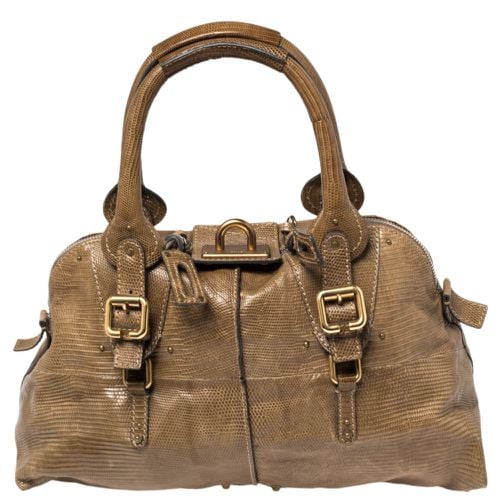 Chloe Dark Beige Lizard Paddington Dome Satchel - Chloe - Modalova