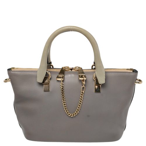 Chloe Grey/Beige Leather Small Baylee Tote - Chloe - Modalova