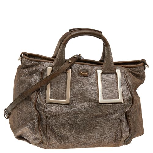 Chloe Beige Shimmering Suede Medium Ethel Satchel - Chloe - Modalova