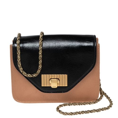 Chloe Black/Beige Leather and Satin Mini Sally Shoulder Bag - Chloe - Modalova