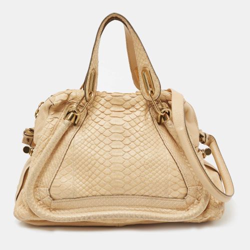 Chloe Beige Python Medium Paraty Satchel - Chloe - Modalova