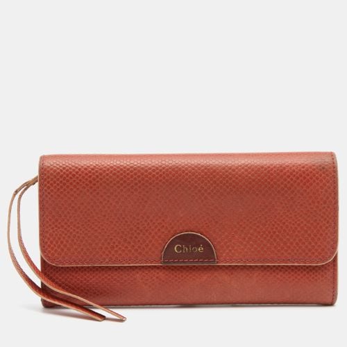 Chloe Rust Leather Flap Continental Wallet - Chloe - Modalova