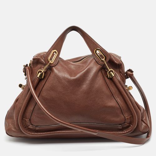 Dark Leather Large Paraty Shoulder Bag - Chloe - Modalova