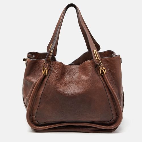 Chloe Brown Leather Large Paraty Satchel - Chloe - Modalova