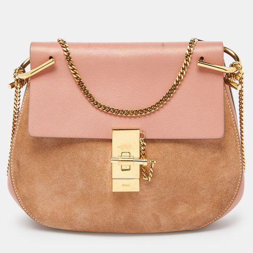 Chloe Two Tone Peach Leather and Suede Medium Drew Shoulder Bag - Chloe - Modalova