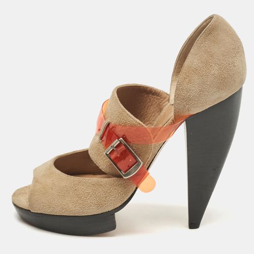 Chloe Beige PVC and Suede Peep Toe Pumps Size 37 - Chloe - Modalova