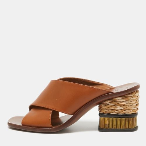 Chloe Brown Leather Slide Sandals Size 38 - Chloe - Modalova