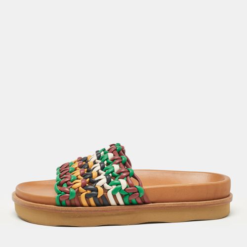 Chloe Multicolor Woven Leather Flat Slides Size 40 - Chloe - Modalova