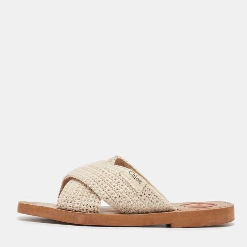 Off Knit Fabric Woody Flat Sandals Size 38 - Chloe - Modalova