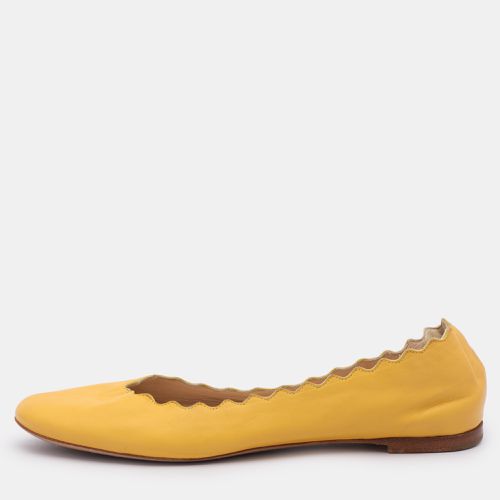 Chloe Yellow Leather Scalloped Ballet Flats Size 35 - Chloe - Modalova