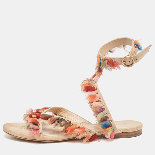 Chloe Multicolor Suede and Silk Tassel Liz Flat Sandals Size 36 - Chloe - Modalova