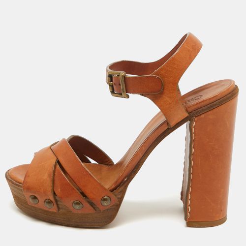 Leather Platform Ankle Strap Sandals Size 38.5 - Chloe - Modalova