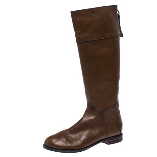 Chloe Brown Leather Knee Length Flat Boots Size 42 - Chloe - Modalova