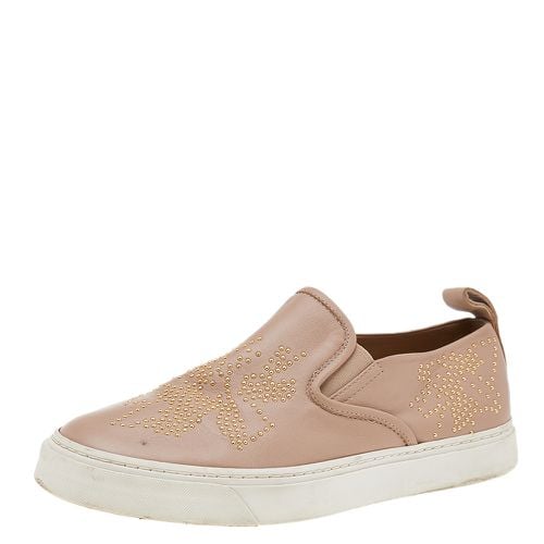 Chloe Beige Leather Embellished Slip On Sneakers Size 39 - Chloe - Modalova