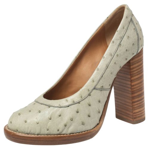 Chloe Mint Green Ostrich Leather Round-Toe Pumps Size 36 - Chloe - Modalova