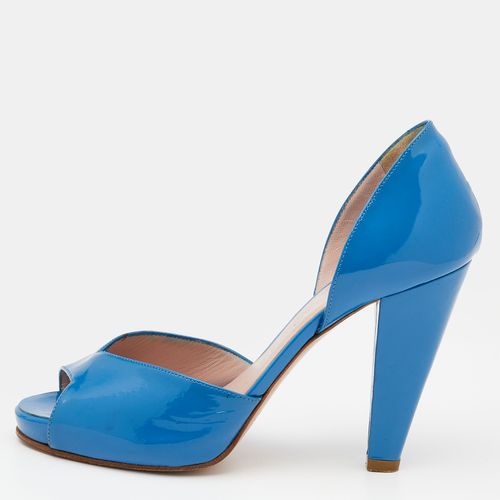 Chloe Blue Patent Leather Peep Toe D'orsay Pumps Size 36 - Chloe - Modalova