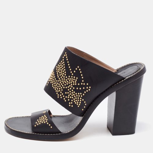 Chloe Black/Gold Studded Leather Slide Sandals Size 41 - Chloe - Modalova