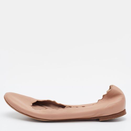 Chloe Beige Leather Laurena Scalloped Ballet Flats Size 38 - Chloe - Modalova