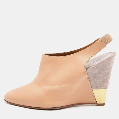 Chloe Beige Leather Wedge Slingback Pumps Size 37 - Chloe - Modalova