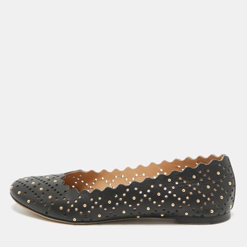 Chloe Black Studded Leather Round Toe Flat Ballet Flats Size 37 - Chloe - Modalova