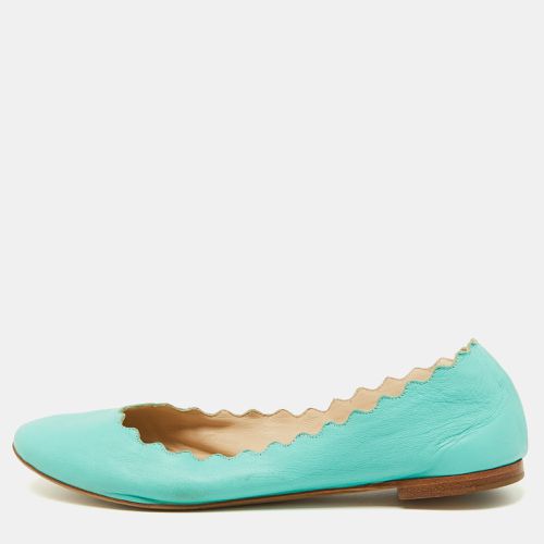 Chloe Green Scalloped Leather Lauren Ballet Flats Size 37 - Chloe - Modalova